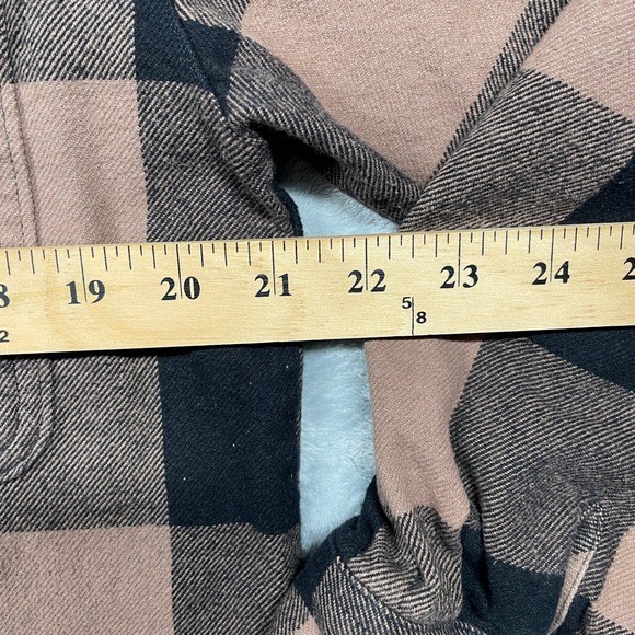 Brixton Buffalo Womens Cropped Plaid Flannel Shirt Brown Black Button Up Size S - Picture 7 of 9